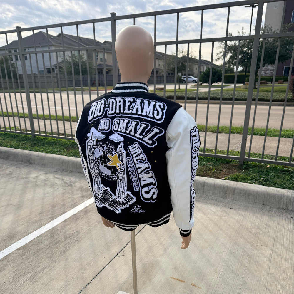 Dream Black & White Varsity Jacket
