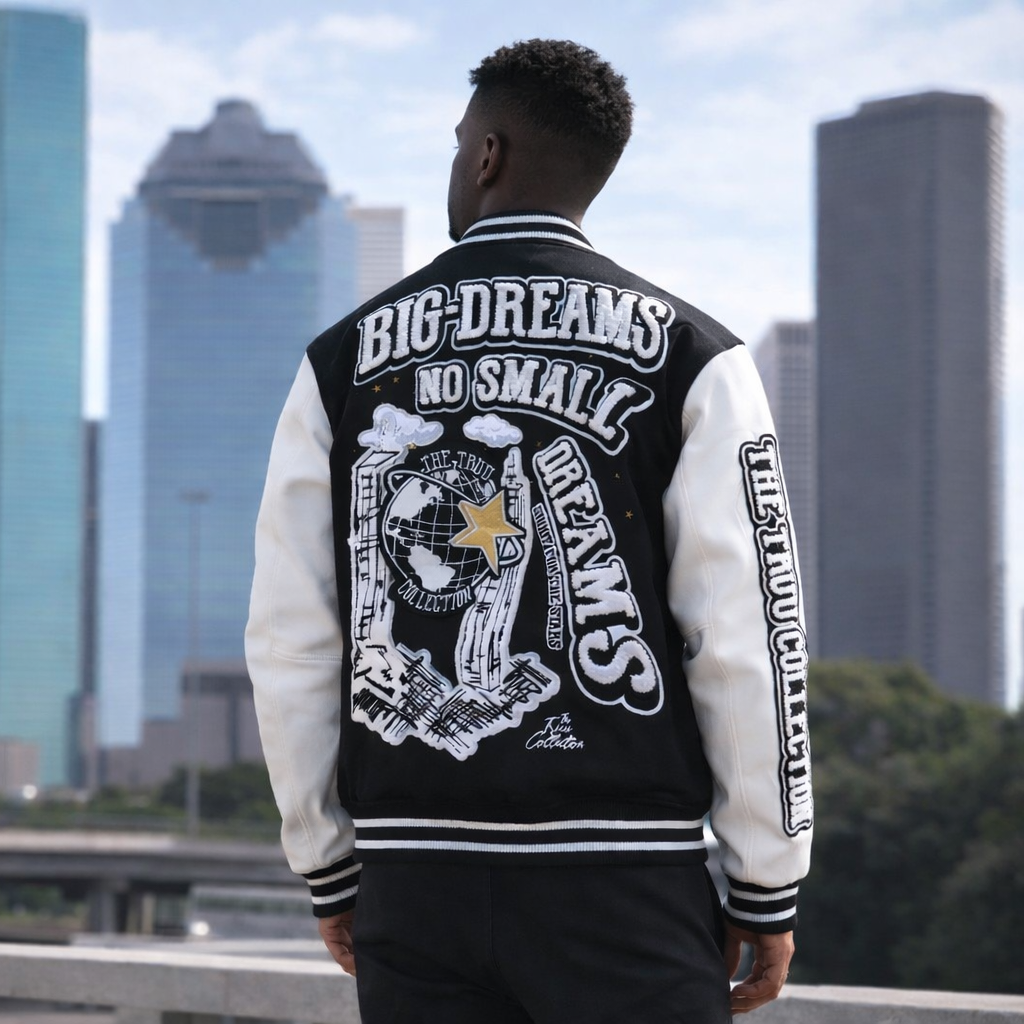 Dream Black & White Varsity Jacket