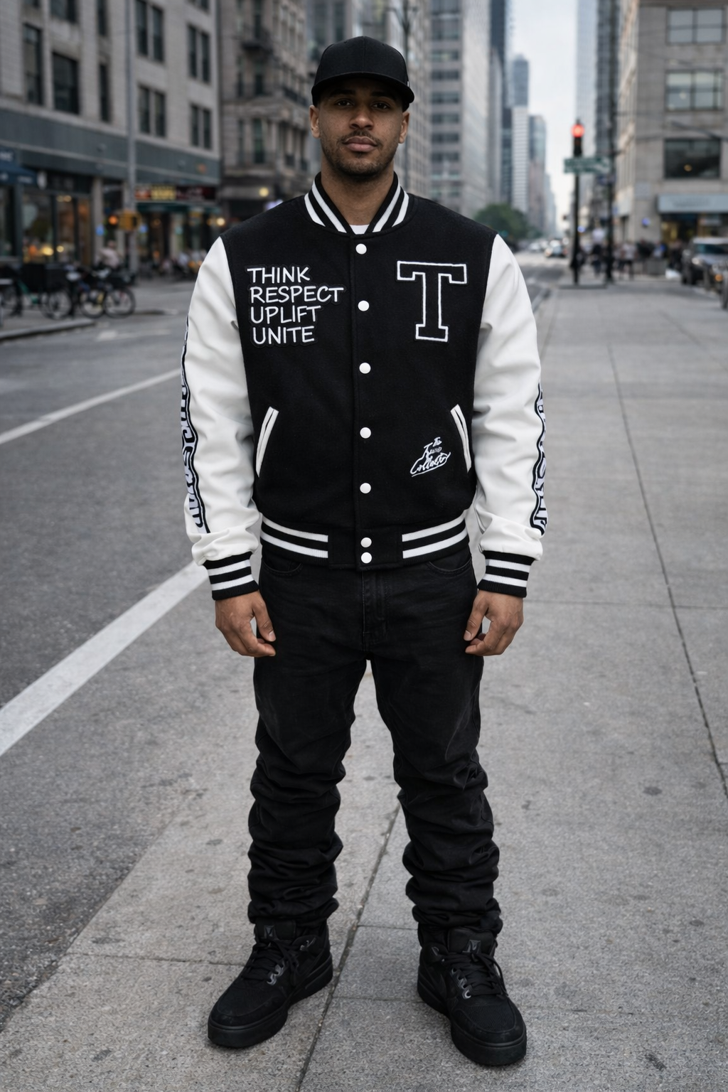 Dream Black & White Varsity Jacket