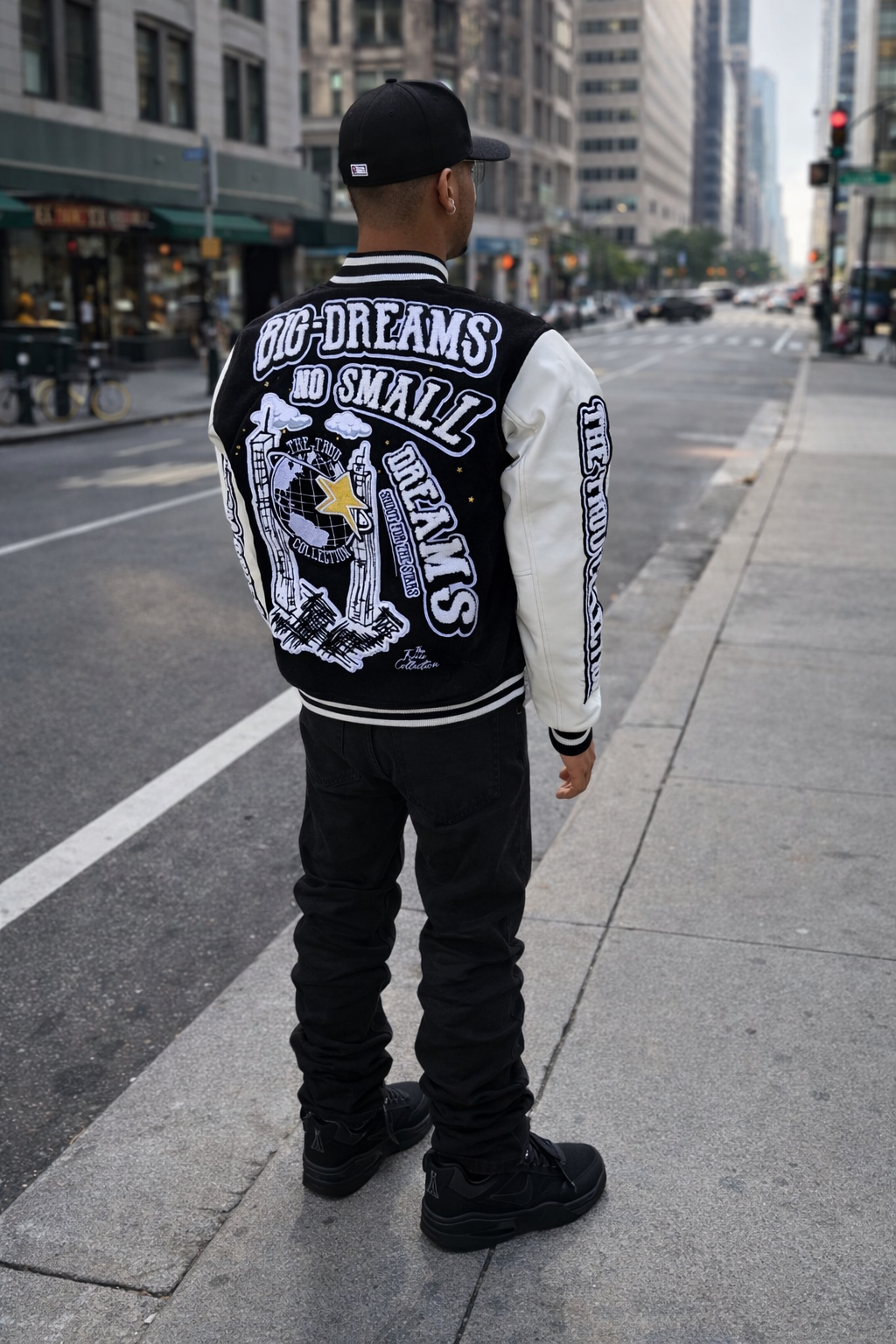 Dream Black & White Varsity Jacket